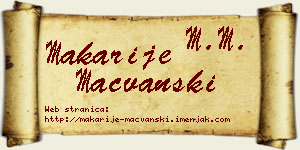 Makarije Mačvanski vizit kartica
